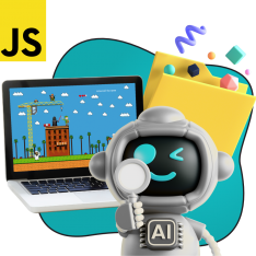 Язык программирования JavaScript + AI. Проектное обучение + геймификация + AI-помощники - КИБЕРшкола программирования для детей, компьютерные курсы для школьников, начинающих и подростков - KIBERone г. Пресненский